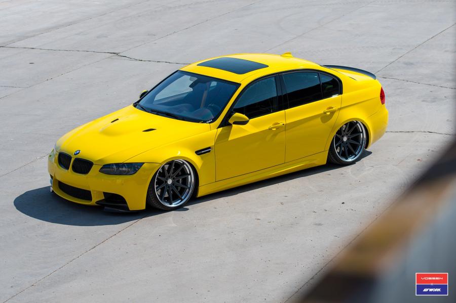 BMW M3 Sedan in Yellow X Work on Vossen Wheels (VWS-1) '2017